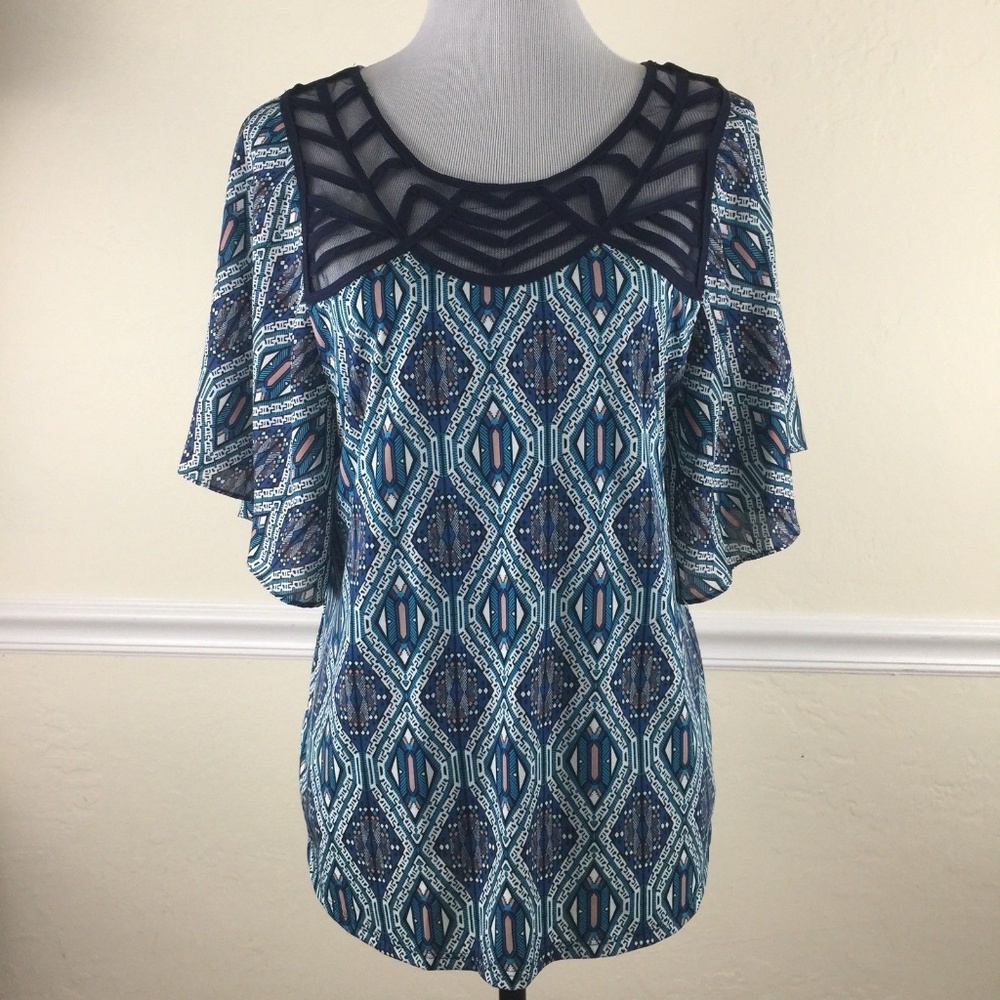 Notations Ruffled Butterfly Sleeve Top - Picture 3 of 8